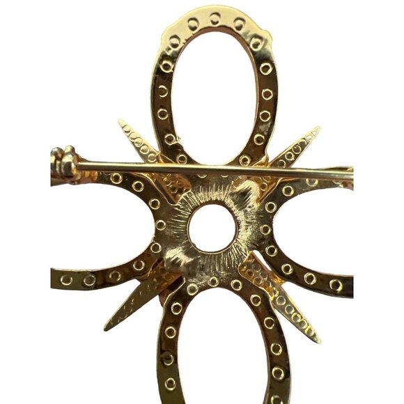 Pink Prong-set Glass Cabochon Stone Rhinestone Vintage Star Brooch Barbiecore Pi - Picture 4 of 11